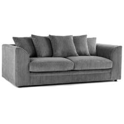 Rackhams Luxor Full Jumbo Cord 3 Seater - Scatter Back - Silver - thumbnail 3