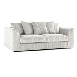 Rackhams Luxor Full Jumbo Cord 3 Seater - Scatter Back - Silver