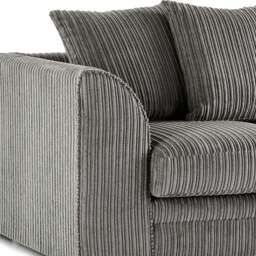 Rackhams Luxor Full Jumbo Cord 3 Seater - Scatter Back - Silver - thumbnail 6