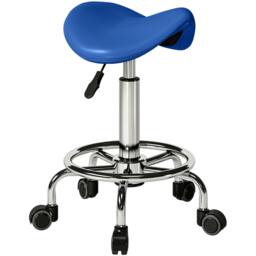 Rackhams Saddle Chair, Rolling Salon Stool for Massage Spa - Blue - thumbnail 2