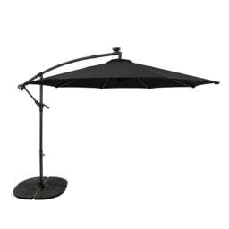 Rackhams LED Cantilever Parasol 3m With Full Fan Base – Black