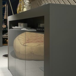 Rackhams Modern Sideboard 155cm – Matt Grey Body with Grey Gloss Doors - 155 cm -  MDF/Chipboard - 1 - thumbnail 4