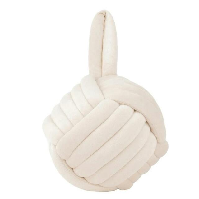 Rackhams Velvet Knotted Door Stopper - Natural - Natural - image 1