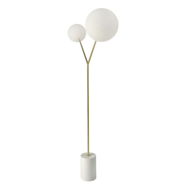 Rackhams Floor Lamp in White Marble, Golden Steel and White Glass 8048 - image 1