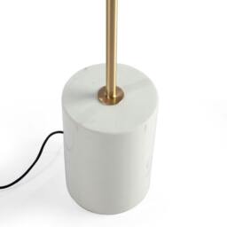 Rackhams Floor Lamp in White Marble, Golden Steel and White Glass 8048 - thumbnail 5