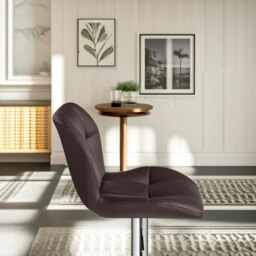 Rackhams Set Of 2 Height Adjustable 360 Swivel Bar Stools With Backrest Brown - thumbnail 4