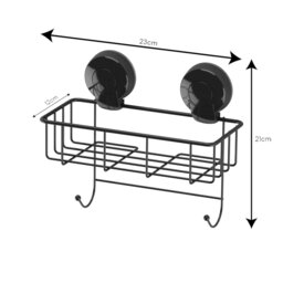 Rackhams Suctionloc Black Steel Suction Wall Mounted Sponge Basket - thumbnail 3