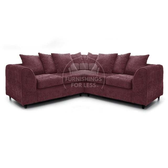 Rackhams Monaco Chenille Fabric 5 Seater Corner Sofa - Purple - image 1