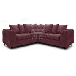 Rackhams Monaco Chenille Fabric 5 Seater Corner Sofa - Purple