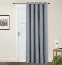 "Rackhams Amberley Chenille Eyelet Door Curtain - Cream - 66 x 84""" - thumbnail 6