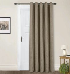 "Rackhams Amberley Chenille Eyelet Door Curtain - Cream - 66 x 84""" - thumbnail 2