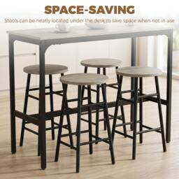 Rackhams 5 Piece Bar Set, Industrial Kitchen and Chair Set Grey Wood Effect - thumbnail 5