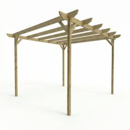 Rackhams Corbel Wooden Garden Pergola Kit - Natural (Light Green) - 3.6m x 4.2m - thumbnail 2