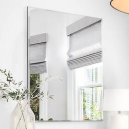 Rackhams FRAMELESS ALL GLASS Single Bevelled Venetian Wall Mirror - 90cm x 60cm - Clear
