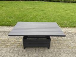 Rackhams 4 Seater Aluminium Garden Furniture Set with Adjustable Rising Dining Table and 4 Chairs - Dark Grey - thumbnail 3