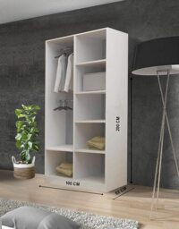 Rackhams Stylish Bedroom Sliding Wardrobe - comes in White/Grey/Black/Oak and Width 100cm/120cm/150cm/180cm/203cm/250cm - 100cm - Grey - thumbnail 4
