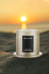 Rackhams Soy Wax Lychee & White Tea Scented Jar Candle Home Fragrance Help Sleep 9 x 11.5cm H - Grey - thumbnail 2
