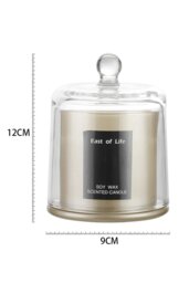 Rackhams Soy Wax Lychee & White Tea Scented Jar Candle Home Fragrance Help Sleep 9 x 11.5cm H - Grey - thumbnail 5