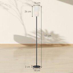 Rackhams 3D Printed Standing Lamp with Shade, 3 Colour Temperature, White - White - Modern minimalist - No - thumbnail 5