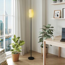 Rackhams 3D Printed Standing Lamp with Shade, 3 Colour Temperature, White - White - Modern minimalist - No - thumbnail 1