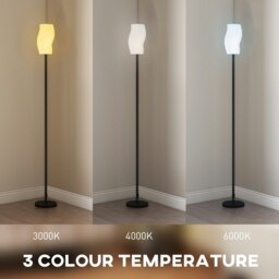 Rackhams 3D Printed Standing Lamp with Shade, 3 Colour Temperature, White - White - Modern minimalist - No - thumbnail 4