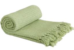 Rackhams Honeycomb Throw Cotton - Pistachio - 228x254cm