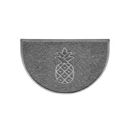 Rackhams Pineapple Embossed Halfmoon Indoor/Sheltered Outdoor Spaghetti Doormat - Grey - thumbnail 1