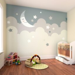 Rackhams Nighttime Children's Sky Wall Mural - Large - W350cm x H280cm - thumbnail 1