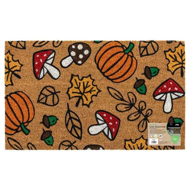 Rackhams Latex Backed Coir Entrance Doormat 45x75cm - Autumn - image 1
