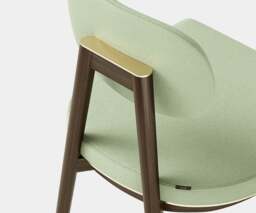 Rackhams Aster Oscar Dining Chair: Minimalist Design with Eucalyptus Wood and Brass Accents - thumbnail 5