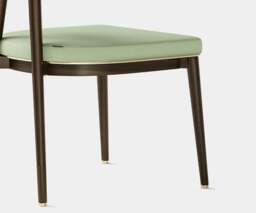 Rackhams Aster Oscar Dining Chair: Minimalist Design with Eucalyptus Wood and Brass Accents - thumbnail 6