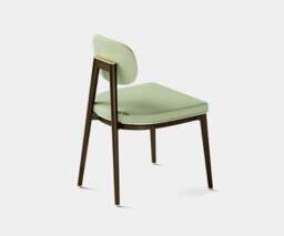 Rackhams Aster Oscar Dining Chair: Minimalist Design with Eucalyptus Wood and Brass Accents - thumbnail 4