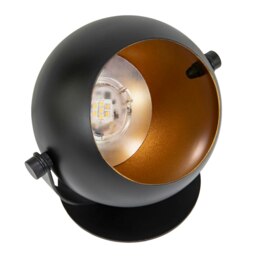 Rackhams Modern Adjustable Matt Black Projector LED Table/Floor Uplighter with Gold Inner - thumbnail 4