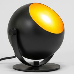 Rackhams Modern Adjustable Matt Black Projector LED Table/Floor Uplighter with Gold Inner - thumbnail 5
