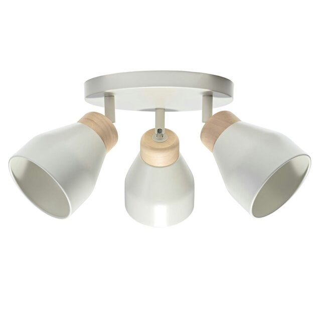 Rackhams Contemporary Scandinavian Designed Triple Spot Ceiling Light in Muted Dove Grey - image 1