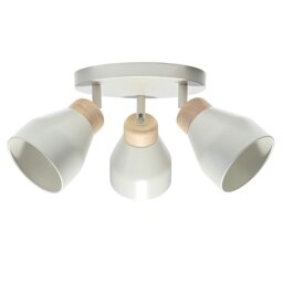 Rackhams Contemporary Scandinavian Designed Triple Spot Ceiling Light in Muted Dove Grey