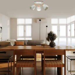 Rackhams Contemporary Scandinavian Designed Triple Spot Ceiling Light in Muted Dove Grey - thumbnail 4
