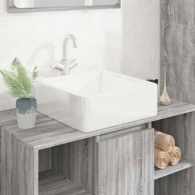 Rackhams Wash Basin White 37x37x13 cm Ceramic Square