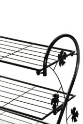 Rackhams Black Metal 4 Tier S-Shape Shoe Rack - Black - thumbnail 4