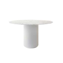 Rackhams Cracky White Round Dining Table, Premium Terrazzo And Wood Base - ⌀90cm - thumbnail 5