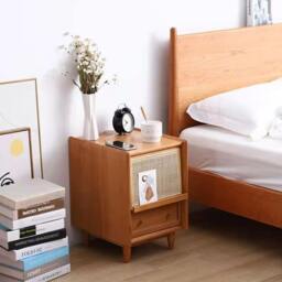 Rackhams Radiogram Bedside Table, Walnut - thumbnail 2