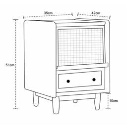 Rackhams Radiogram Bedside Table, Walnut - thumbnail 6