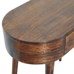 Rackhams Solid Wood California Walnut Rounded Small Console Table - thumbnail 6