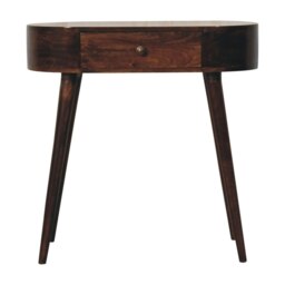 Rackhams Solid Wood California Walnut Rounded Small Console Table - thumbnail 2