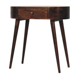 Rackhams Solid Wood California Walnut Rounded Small Console Table - thumbnail 4