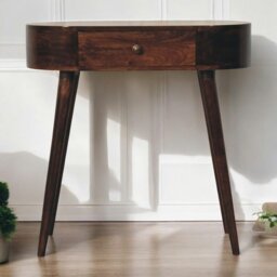 Rackhams Solid Wood California Walnut Rounded Small Console Table