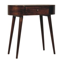 Rackhams Solid Wood California Walnut Rounded Small Console Table - thumbnail 3