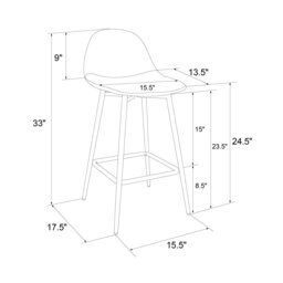 Rackhams Calvin Counter Stool in Velvet Green - Green - thumbnail 5