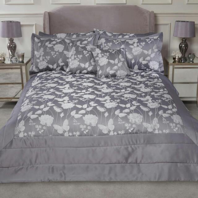 Rackhams Butterfly Meadow Bedspread Silver - image 1