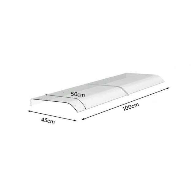 Rackhams Frosted Window Door Awning Canopy 50cm Arc Length - 100 cm - image 1